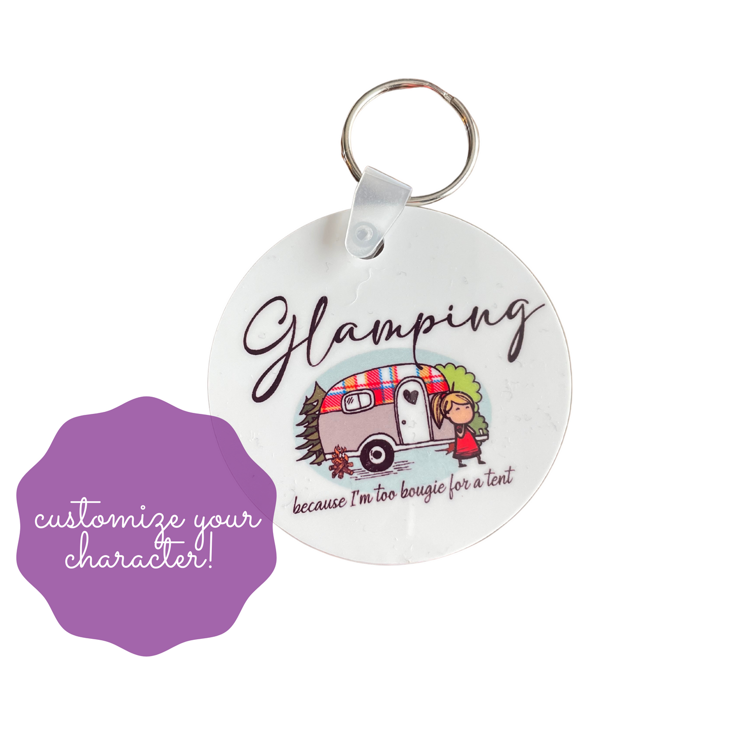 Glamping Girl Key Chain