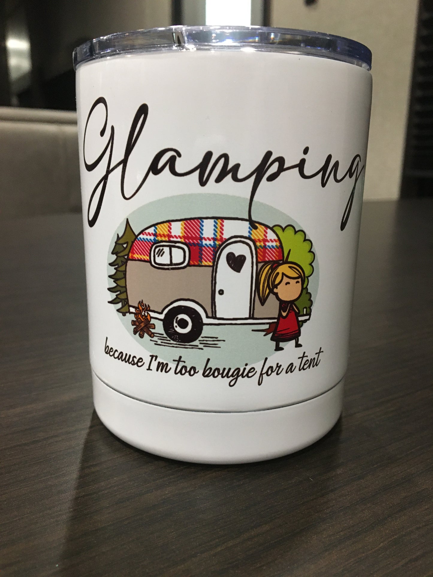 Glamping Girl Low Ball Tumbler