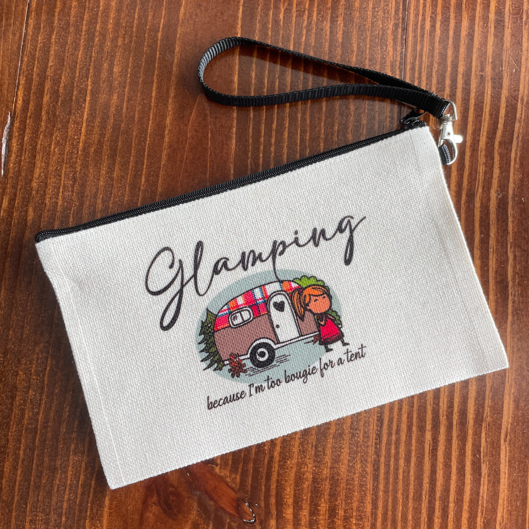 Glamping Girl Linen Cosmetic Bag